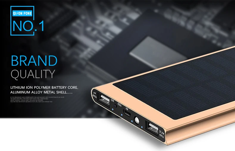 mobile charger 20000 mAh portable solar power bank with led light - ANKUX.COM