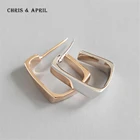 Engagement Gold Hoop Silver Hoop Earrings Sterling Silver Irregular Gold Square Hoop Earrings
