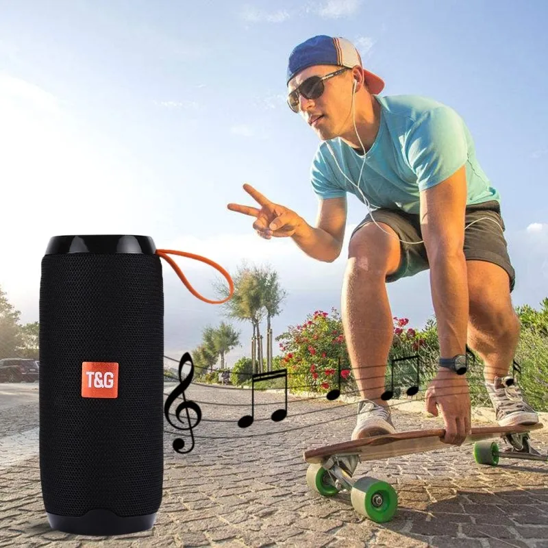 Hot Selling T&G TG106 Portable Wireless BT V4.2 Stereo Speaker with Handle ,Wireless Phone Special Design Speakers Black Color - ANKUX.COM