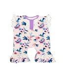 2018 summer floral children clothing ruffle cute organic baby clothes baby romper