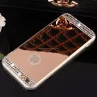Customized Design Soft TPU Mirror Glitter Diamond Phone Case for iPhone X 8 8 Plus Bling Rhinestone Phone Cover for iPhone x