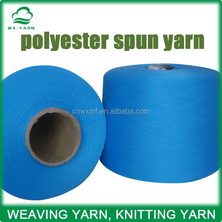 24/1 100% spun polyester dyed ring spun yarn