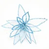 Artificial glitter poinsettia flower with clip for Christmas decor