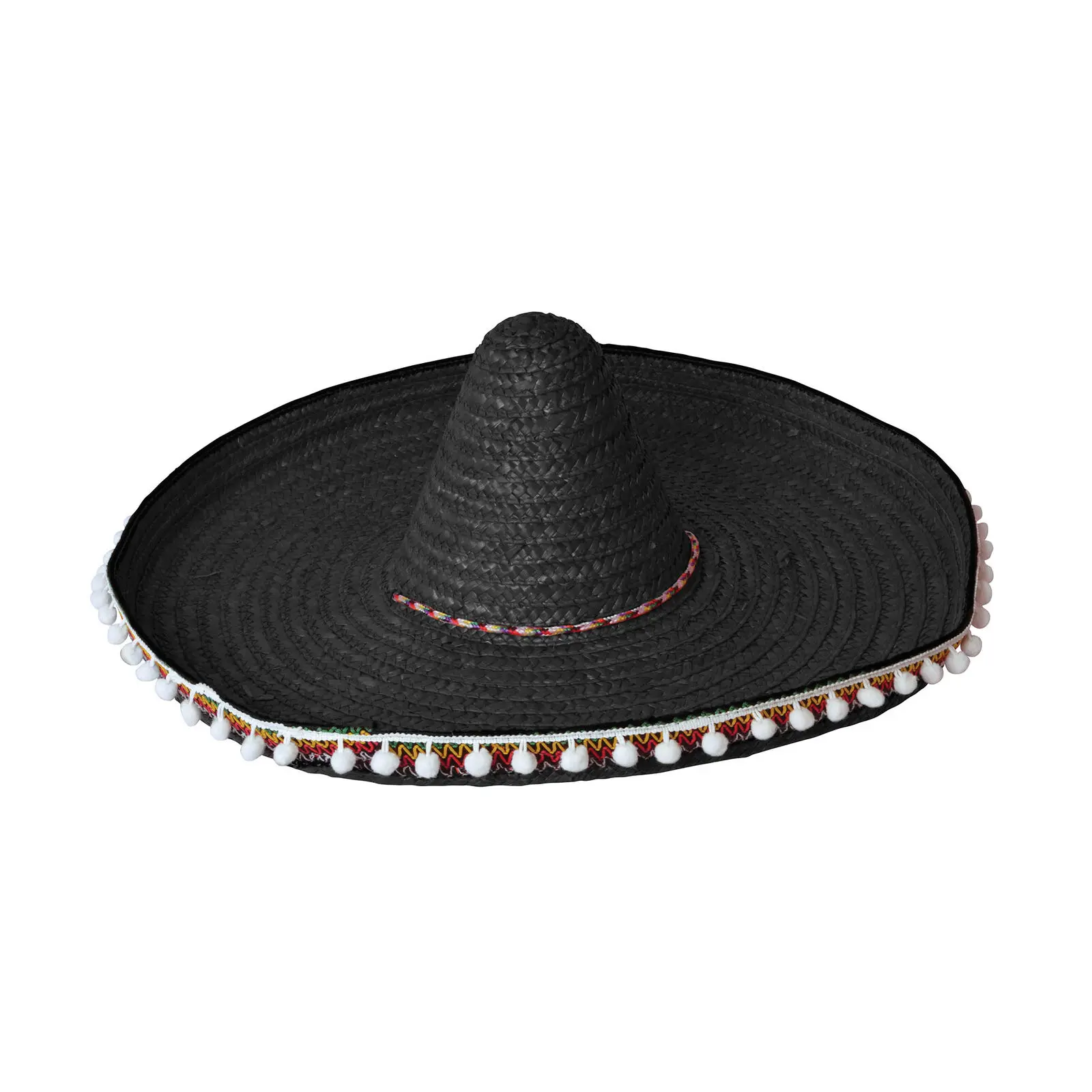ฟาง Sombrero 60 ซม. สีดำเม็กซิโกเม็กซิกัน Wild West คาวบอยหมวก Bandit แฟนซีชุด A1556