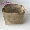 Custom design 11x11x10cm square bottom jute burlap bags for packaging plants