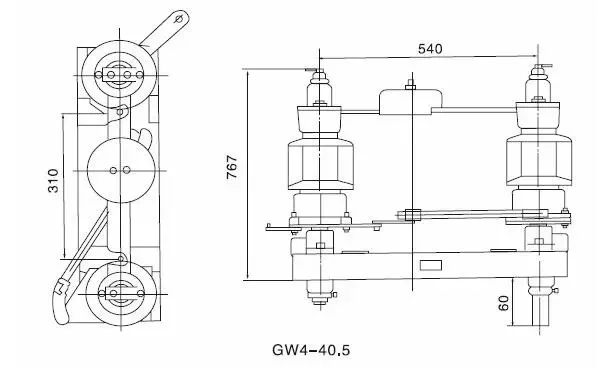 GW4 Outdoor High Voltage 33KV 35KV 40.5KV Three Phase Isolator with Earth Switch.jpg