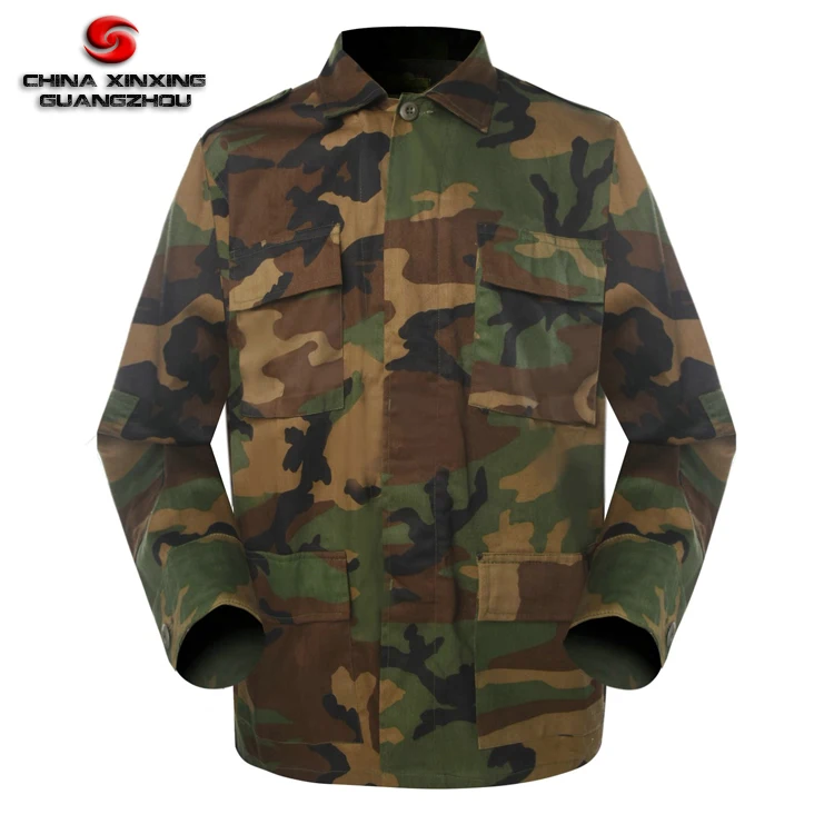 ผ้าฝ้ายโพลีเอสเตอร์ Camo Bdu US Woodland Camouflage ทหาร