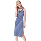 Plain Cotton Summer Dress For Women O Neck Fashion Sexy Sleeveless Dress