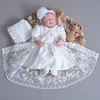New Born Baby's Clothes High Quality Christening Gowns For Girls Baptism Toddler Dresses 4pcs Set