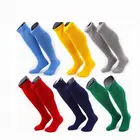 Wholesale custom men knee high pured cotton terry colorful sport soccer football socks manufacturer