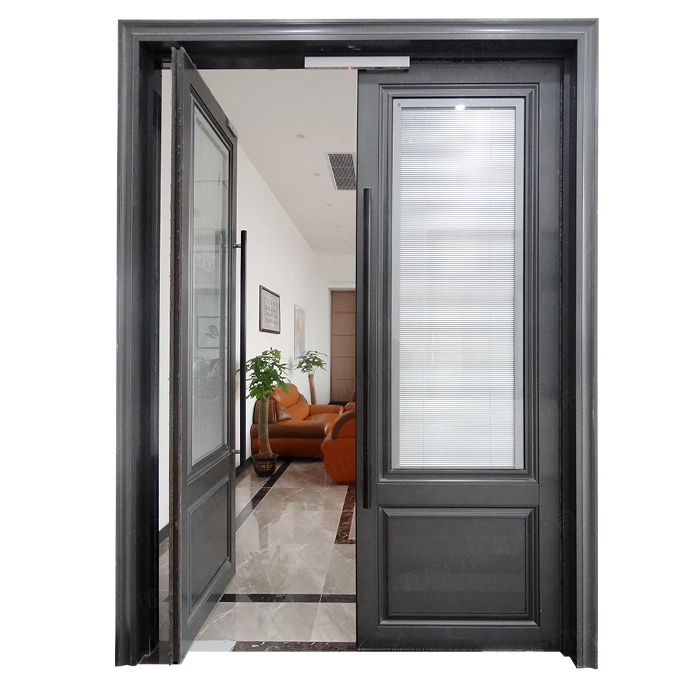 Cheap price aluminium glass double entry doors