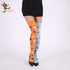 Carnival leg socks colorful polka dot over knee high stockings for women