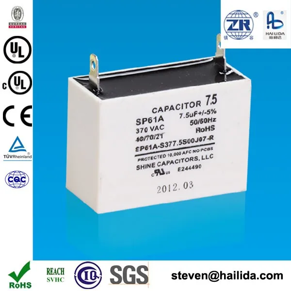 5 uf 370vac sh capacitor cbb61 7.5uf for ac ceiling fan motor