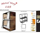 Capsule single twin size bunk bed hotel bed with drawer