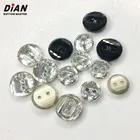 Custom 8mm 10mm 2 hole bulk diamond rhinestone crystal buttons for garment clothing