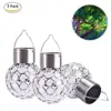 Newest LED Lights Waterproof Glass Crystal Solar Rotatable Outdoor Garden Camping Hanging LED Round Ball Light