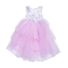 Hot sale super cute baby girls clothing dress flower printed little girls dress