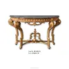 Vintage French Marble top golden leaf and black finish Console Table