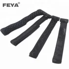 Eco-friendly Loop Elastic Strong Flexible Black Hook and Loop Elastic Straps with Non-slip Silicone on Backside
