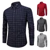 Wholesale Custom Essential Formal Casual Work Regular Fit Long Sleeve Plaid 100%Cotton Polo Tuxedo Office shirt for Men