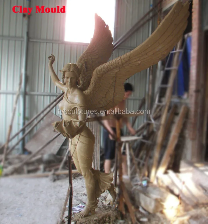 Life Size Metal Cast Bronze Winged Angel Statue Water Fountain for ...