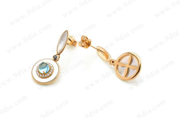 2015 Alibaba China Best Selling 9ct Simple Gold Earring Designs for Women
