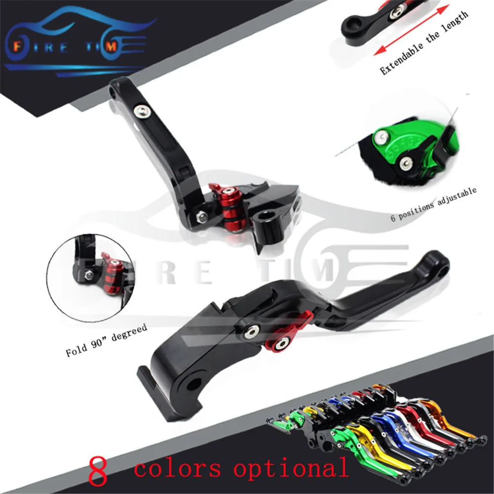 hot sale motorcycle aluminum brake clutch lever black cnc foldable extendable brake clutch levers FOR KAWASAKI ZX-6 1990-1999