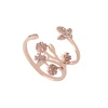 free sample new design Flower butterfly micro-set adjustable ring jewelry fashionable delicate ring for female