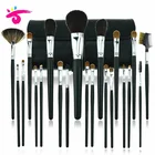 21Pcs Black Makeup Brushes Private Label Brushes Foundation With Leather Bag