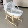 Natural Handmade Baby Moses Basket Wicker Baby Bed Crib Baby Cradle