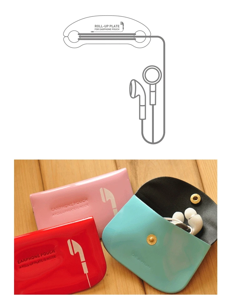 waterproof PVC colorful earphone bag