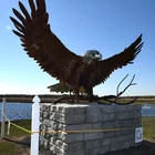 Outdoor decorative metal craft large bronze eagle sculpture for sale