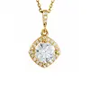 OEM 14k Gold Plated Simple Pendant Silver Jewelry With Crystal CZ Stone