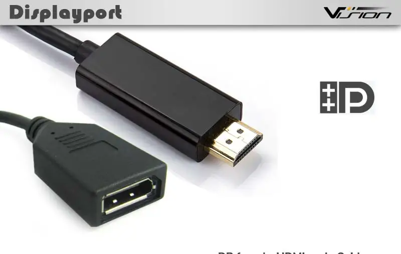 Displayport female to HDMI male adapter cable (2)