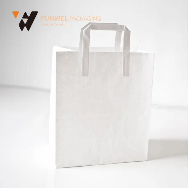 hot sale shopping nice white kraft paper bag folding shopping