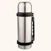 Stainless steel vacuum travel thermos flask with carry belt