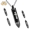 316L Stainless Steel Celtic Cross Bullet Necklace Cremation Jewelry Keepsake Memorial Ash Urn Pendant with 22" inch Chain