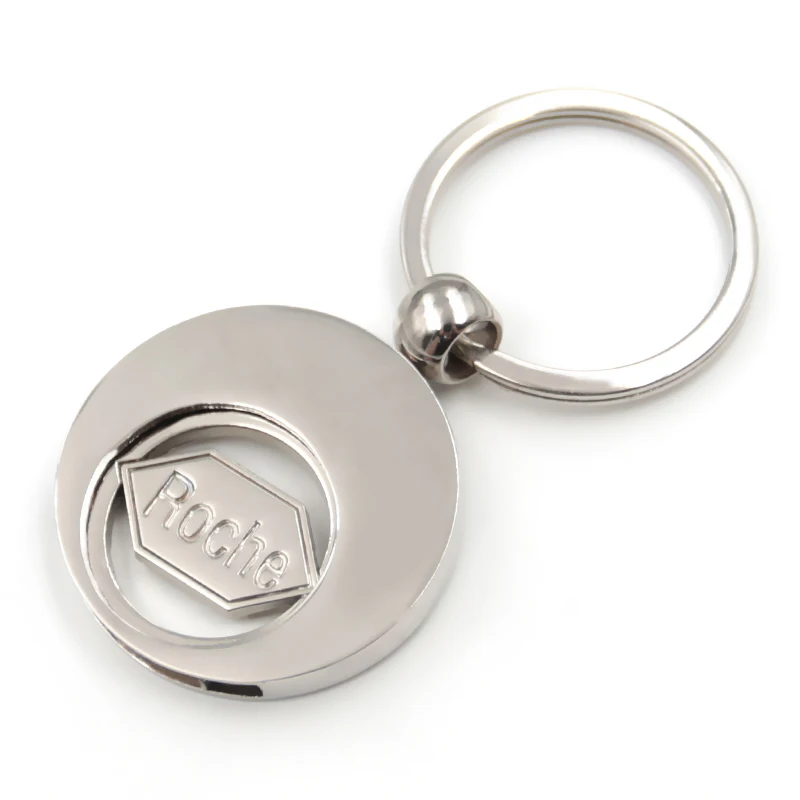 High quality zinc alloy material custom shopping trolley coin keyring