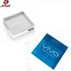 BSCI factory custom colored clear solid acrylic glass riser block with logo