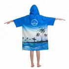 Beach Beach Beach Microfiber Printed Men Surf Poncho Hooded