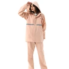 100% polyester rain coat waterproof hooded waterproof man woman fishing rain wear
