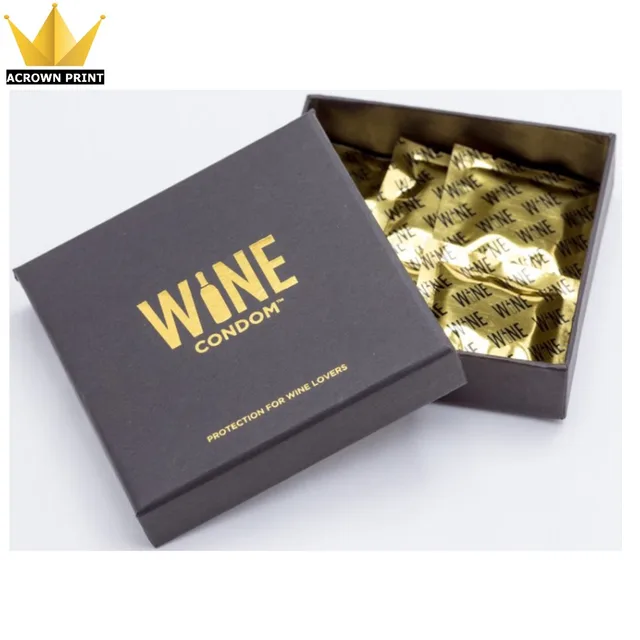 custom luxury black paper cardboard gift packaging bulk condoms