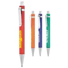 translucent ballpoint pen Metal clamp plastic pen tip Color poles sand blast ballpoint pen