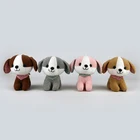 Wholesale Custom Four Color Cute Puppies Plush Dog Carabiner Keychain