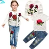 SE340 Fall Children's Clothing Sets Wholesale 3pcs Flower Girls Outfits