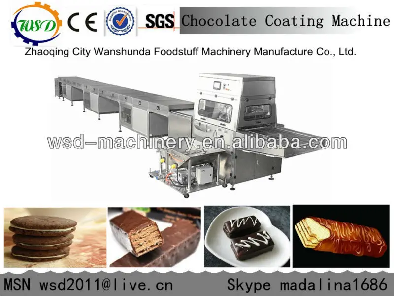 chocolate coating machine with cooling tunnerl for wafer