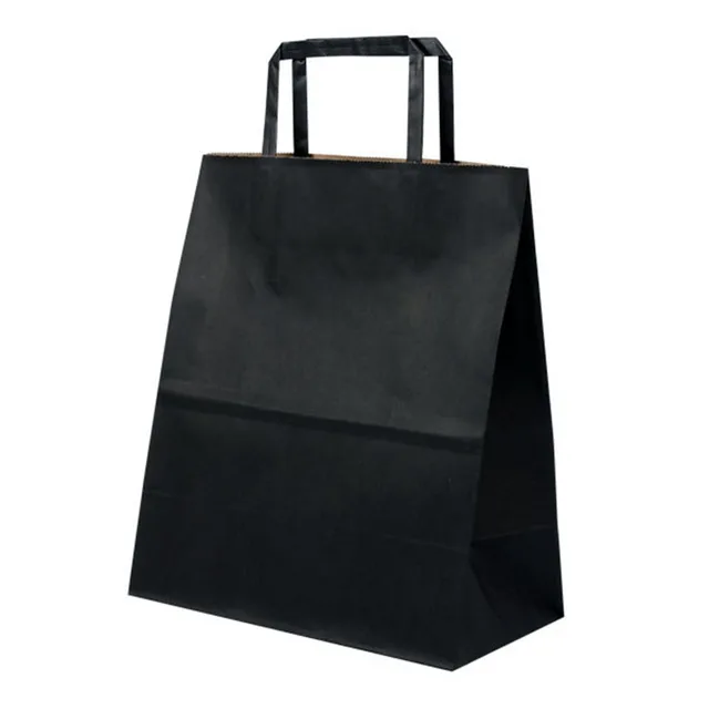 custom black shopping bag colored kraft paper carrier bag with