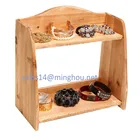 Tabletop Home Storage Organizer Shelves Decorative Kitchen 2 Tier Wooden Spice Rack