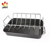 Non-stick bakeware barbecue rack stainless steel roaster wing rack roasting pan with rack