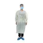 Yellow Non-woven Disposable waterproof Isolation Surgical dental Gown with Elastic cuff